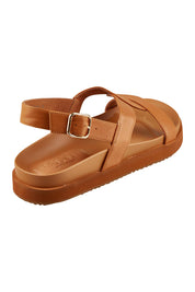 Product shot of the Murphy Leather Sandal in colour Coconut, from the back