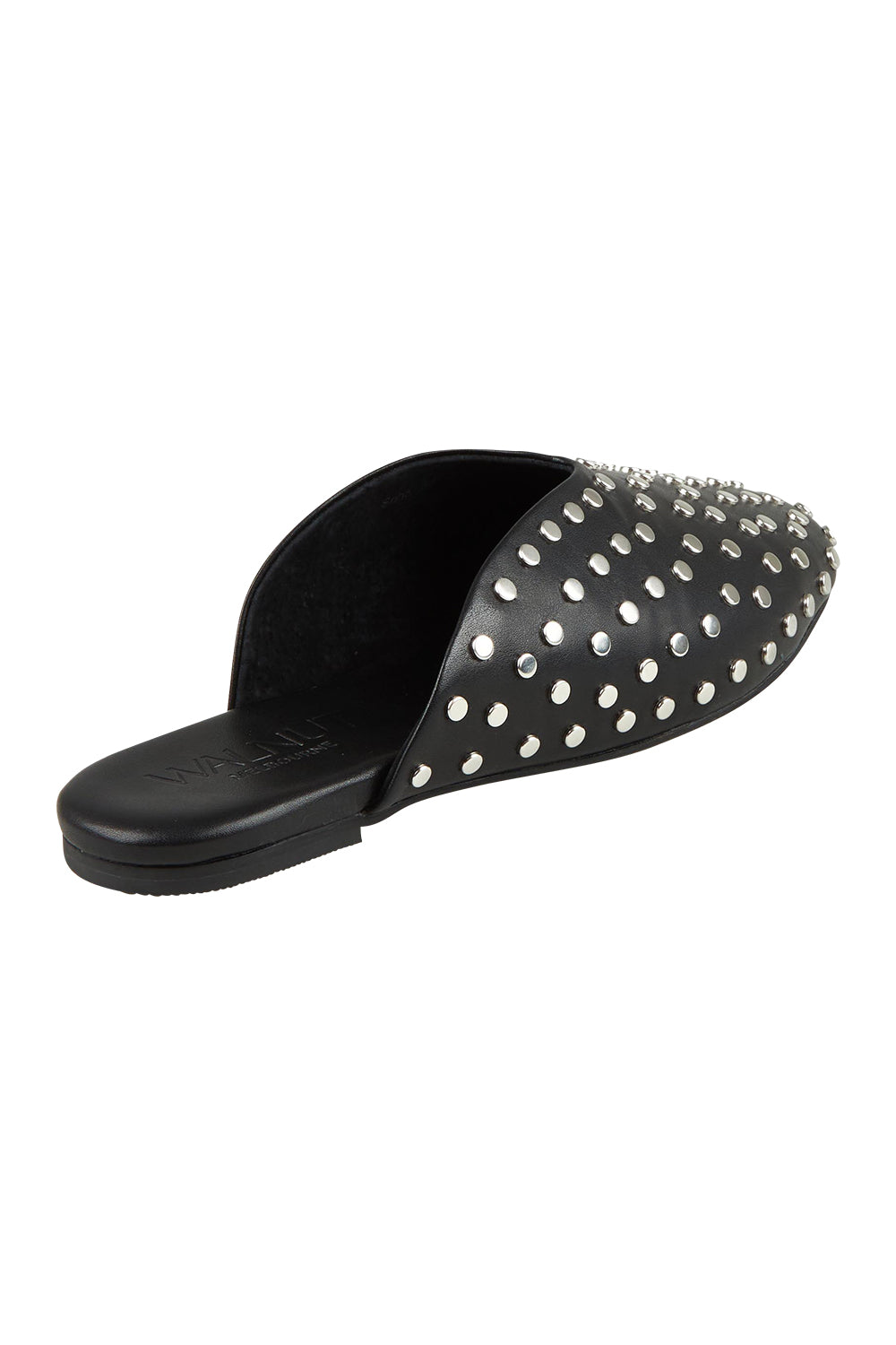 Product shot of the Soho Studded Mule in colour Black (Black), from the back