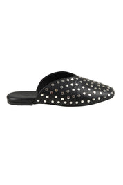 Product shot of the Soho Studded Mule in colour Black (Black), from the front