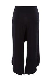 Product shot of the Crossover Bamboo Pant in colour Black (Black), from the back