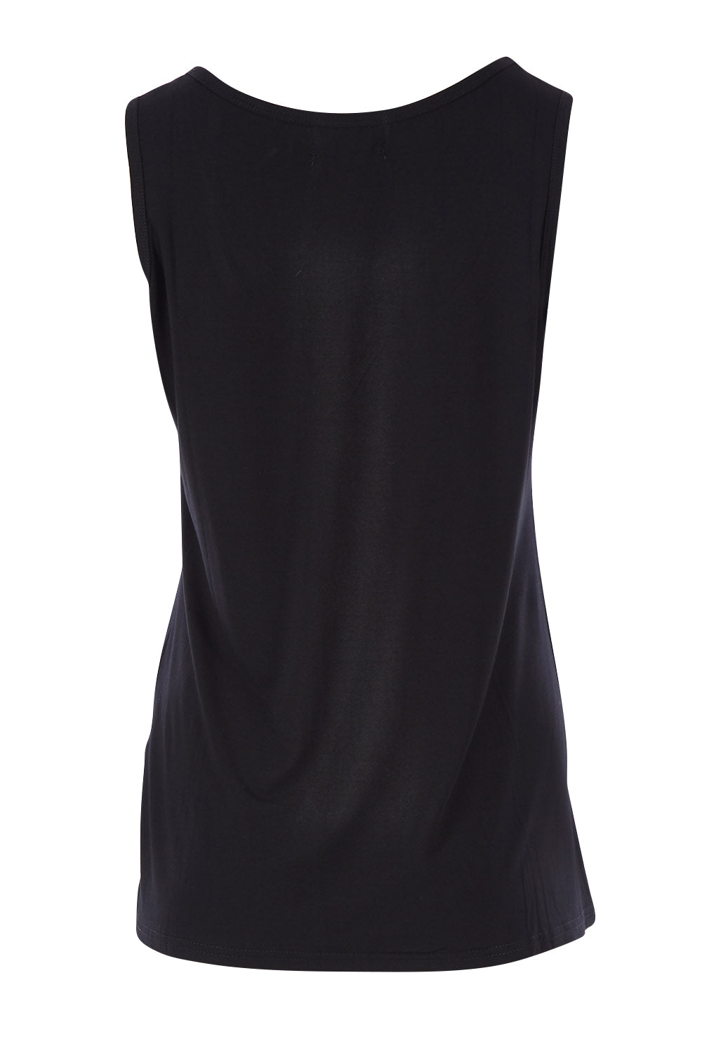 Product shot of the Drape Bamboo Cami in colour Black (Black), from the back