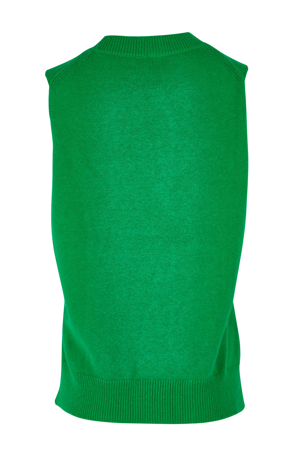 Product shot of the Essential Vest in colour Emerald (Green), from the back