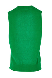 Product shot of the Essential Vest in colour Emerald (Green), from the back