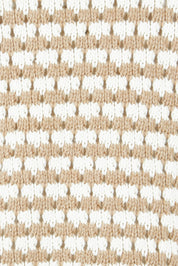 Product shot of the Texture Cotton Merino Jumper in colour Camel, detail
