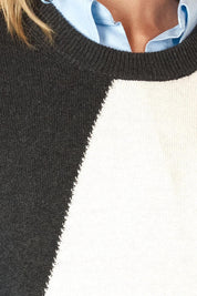 A model wearing the Diamond Dapper Cotton Cashmere Vest in colour Charcoal, from the front, cropped image