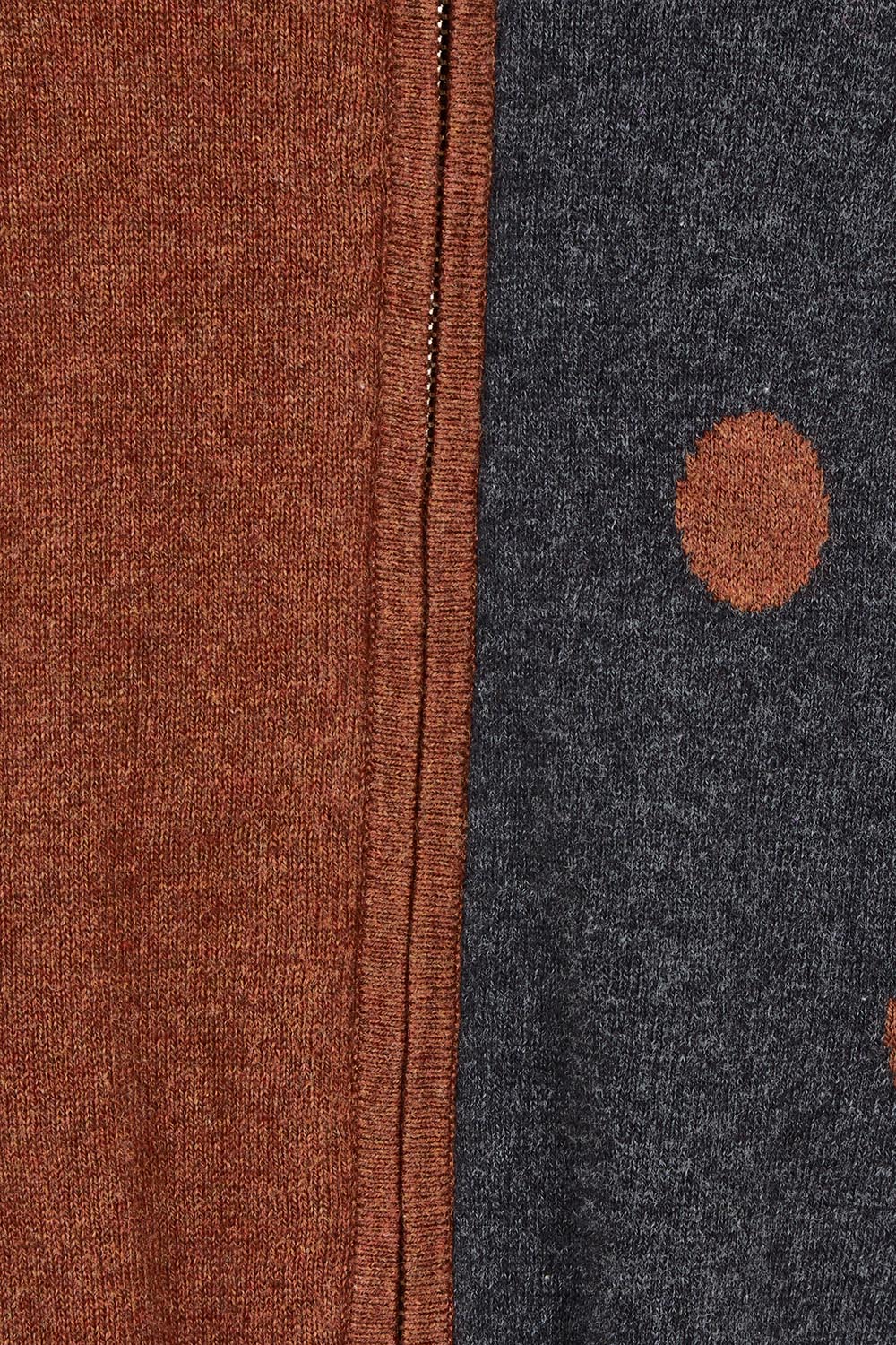 Stripe Spot Zip Up Cotton Cashmere Cardi – Coffee