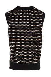 Textured Cotton Cashmere Tank Vest – Black
