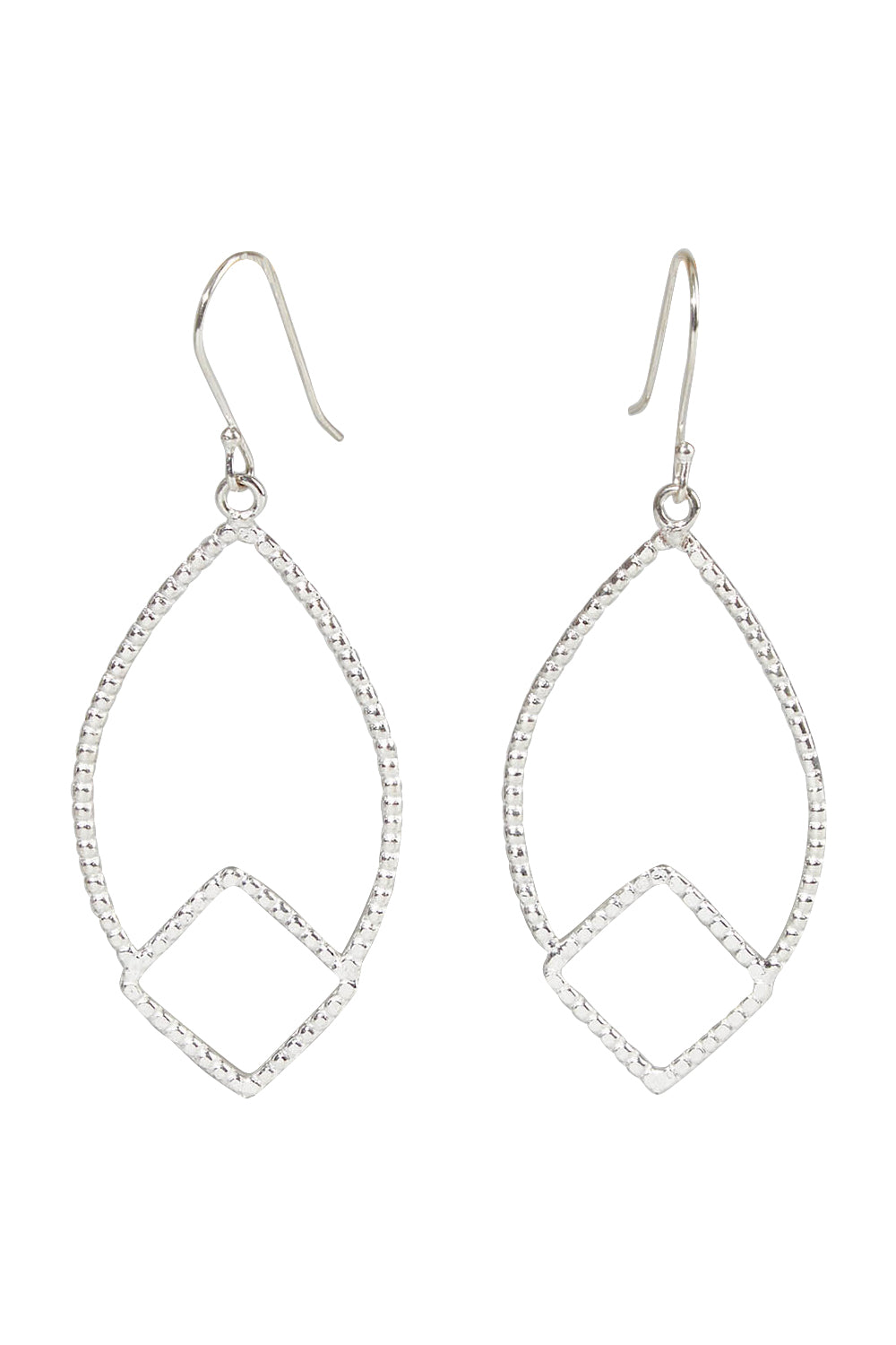 Product shot of the Constance Everyday Earring in colour Silver (Metallics), from the front