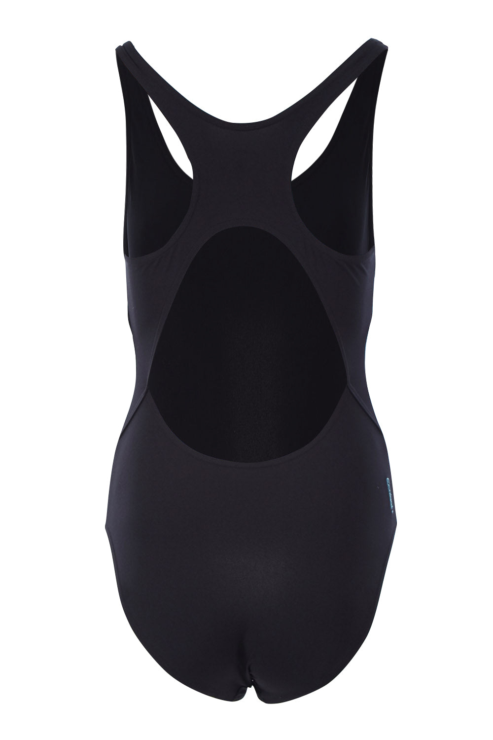 Product shot of the Cottesloe Powerback One Piece in colour Black (Black), from the back