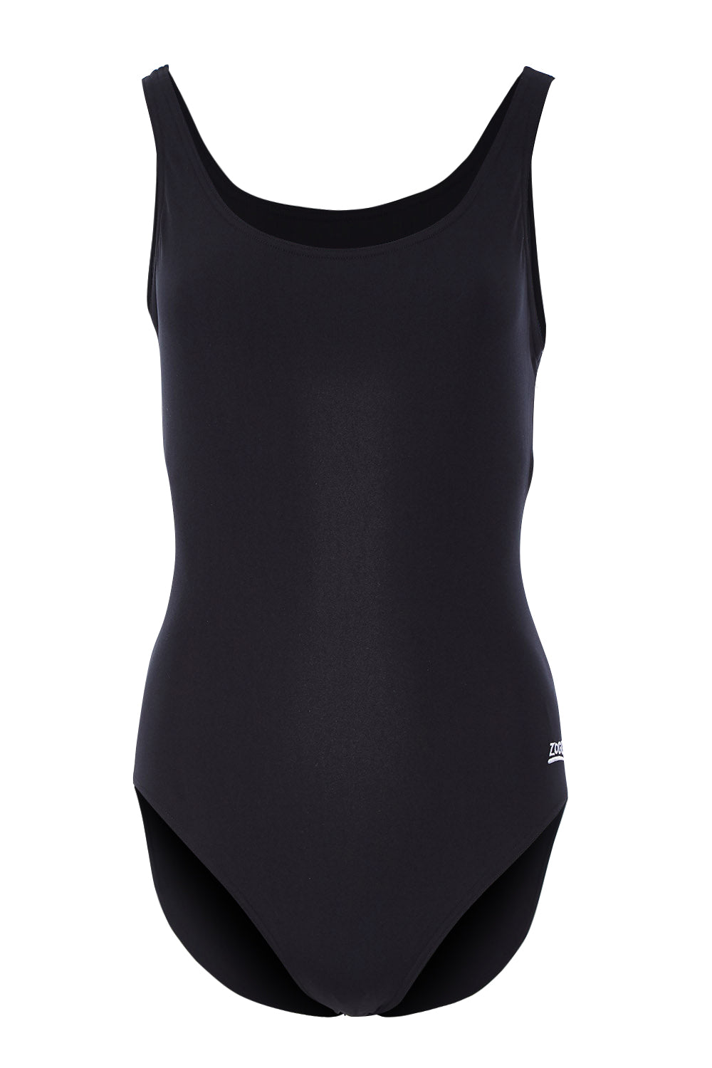 Product shot of the Cottesloe Powerback One Piece in colour Black (Black), from the front
