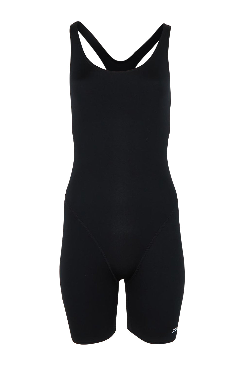 Product shot of the Cottesloe Legsuit One Piece in colour Black (Black), from the front