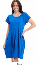 Essentials Bubble Cotton Knit Dress - Blue