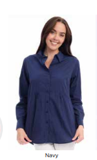 Essentials Poplin Cotton Shirt - Navy