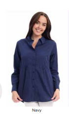 Essentials Poplin Cotton Shirt - Navy