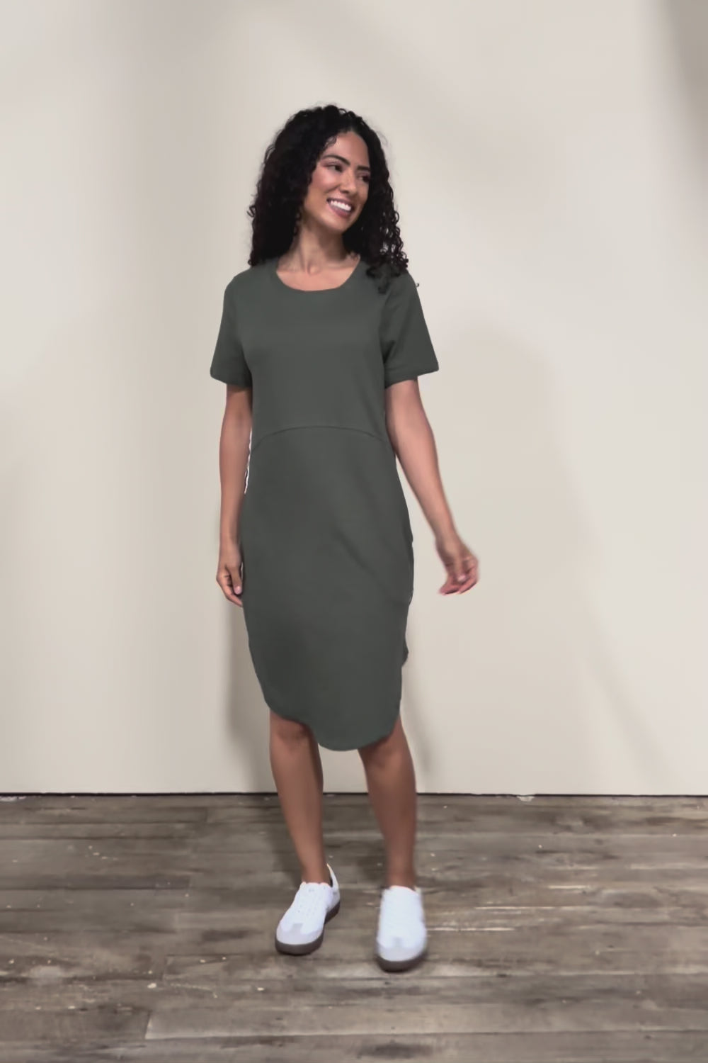 Elements Bay Tape Cotton Tee Dress - Khaki