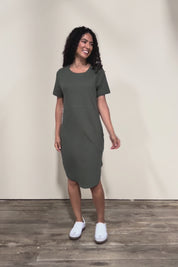 Elements Bay Tape Cotton Tee Dress - Khaki