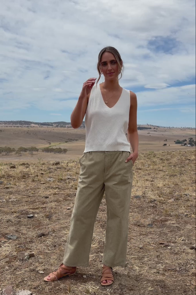 Driftwood Embroidered Cotton Jeans - Rock