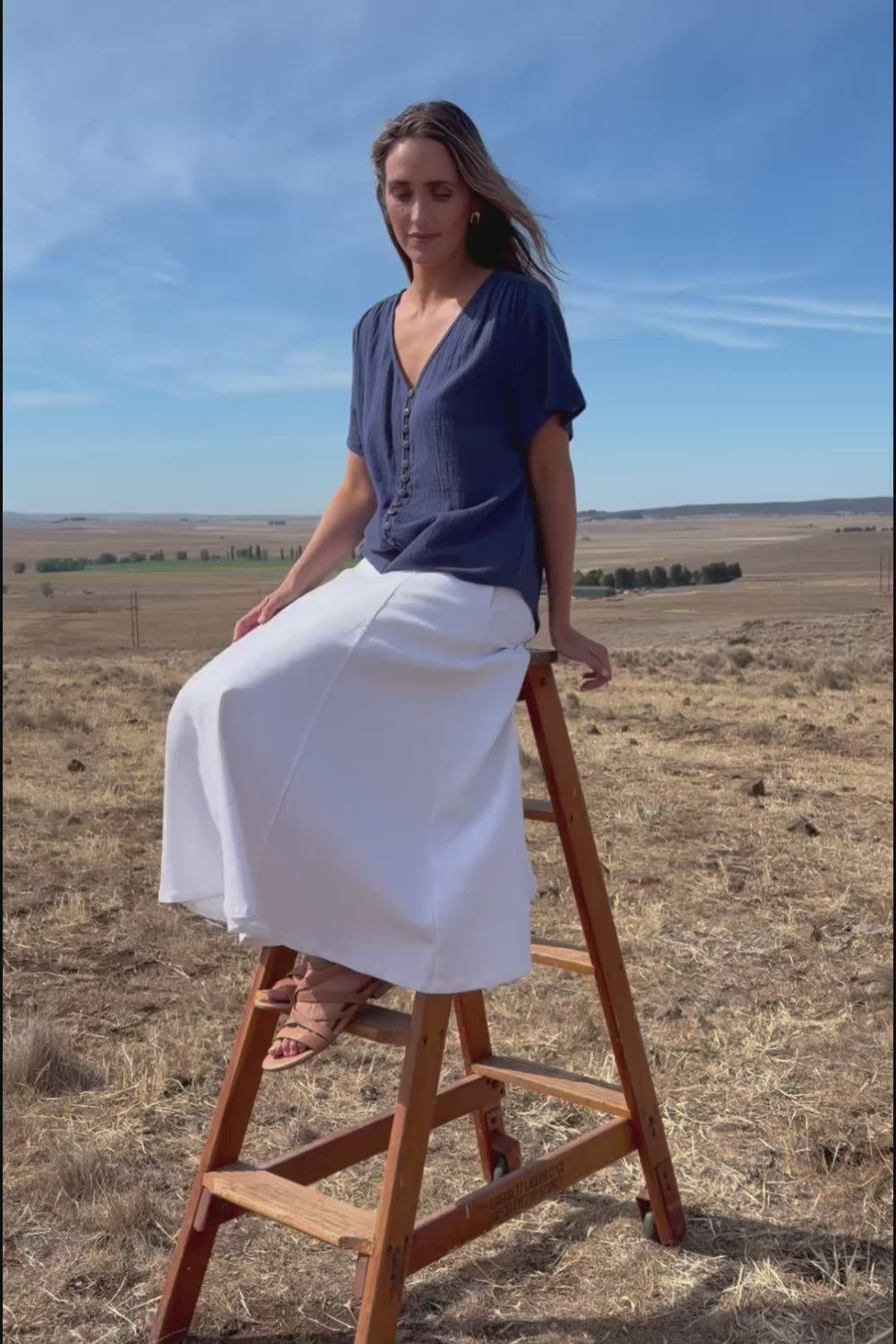 Cute As A Button Blouse - Frenchblue