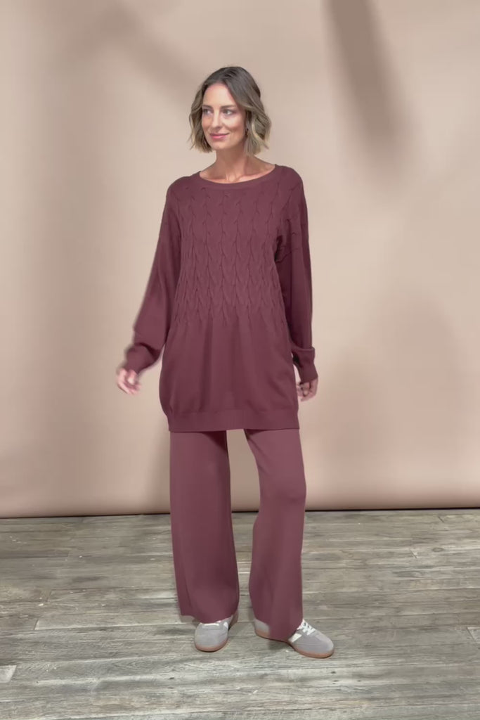 Samira Relaxed Knit - Mahogany