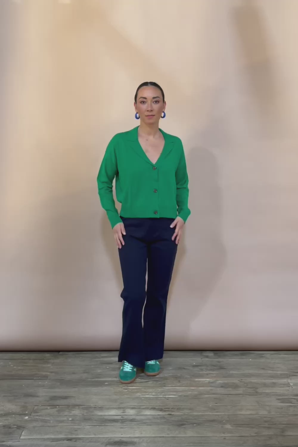 Relaxed Collar Cardigan – Vividgreen