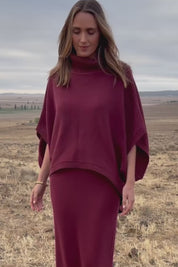 Knit Pick Throw Sweater - Wine