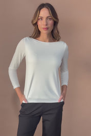 The Boat Neck Top - Ivory