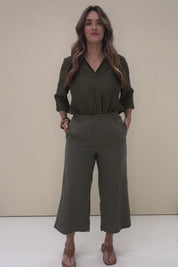 Belle Easy Wear Linen Pant – Olive