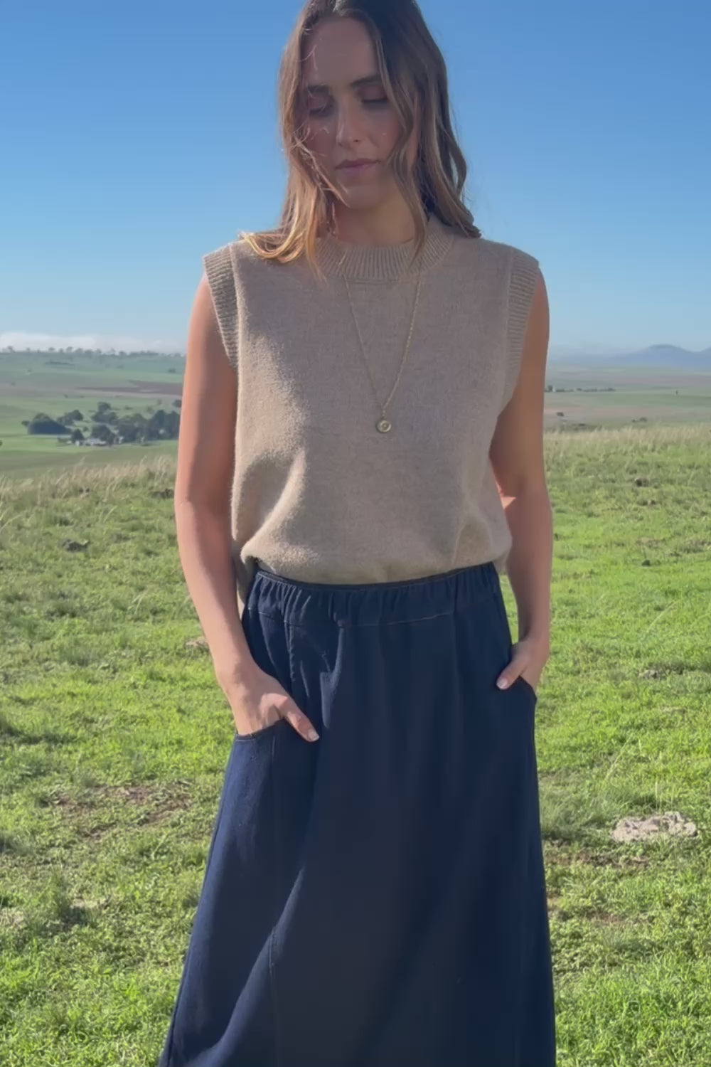 Found My Friend Recycled Knit Vest - Fawn