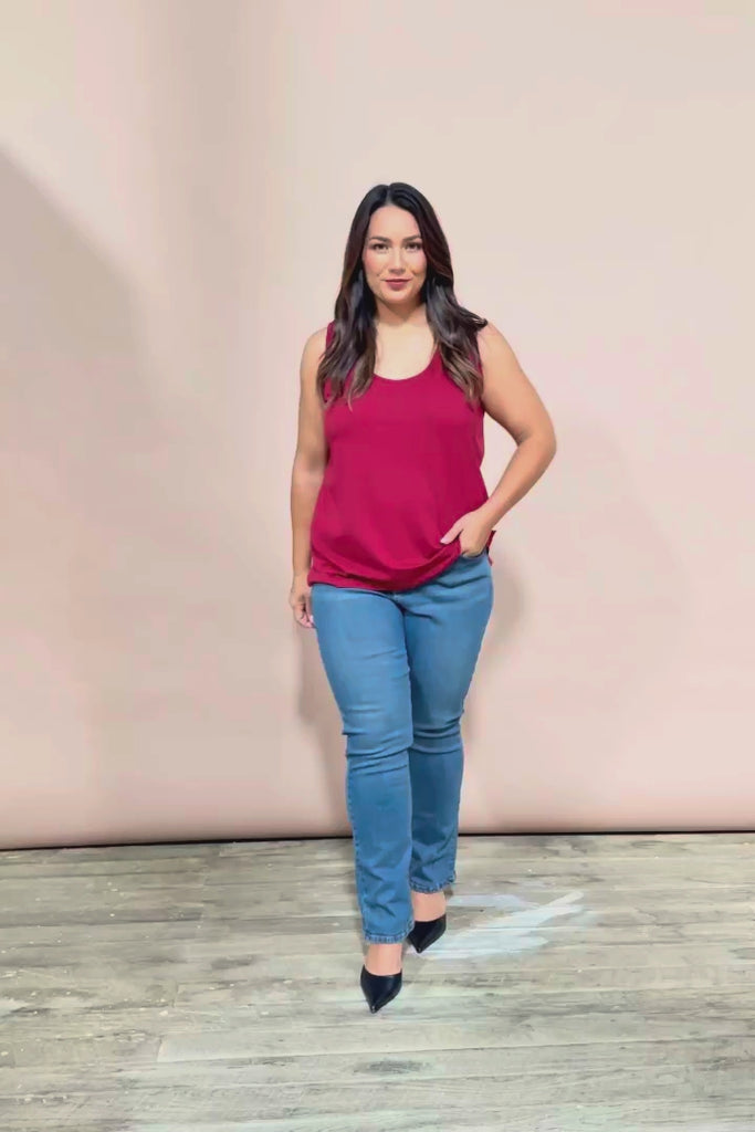 Belle Luxe Cotton Tank - Chilli