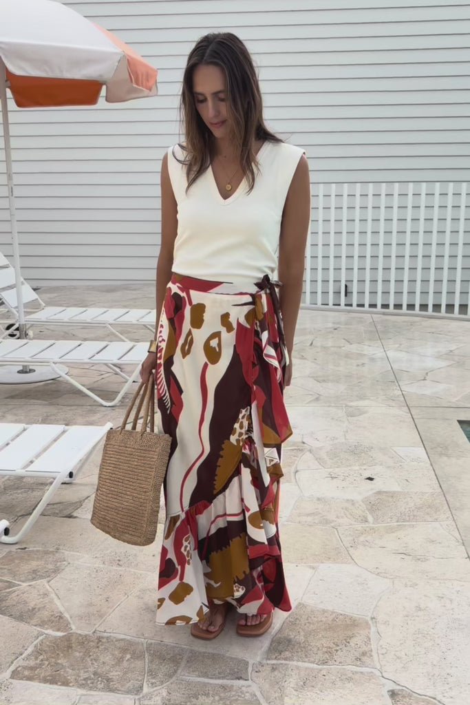 Wrap Me With Love Cotton Maxi Skirt – Garden