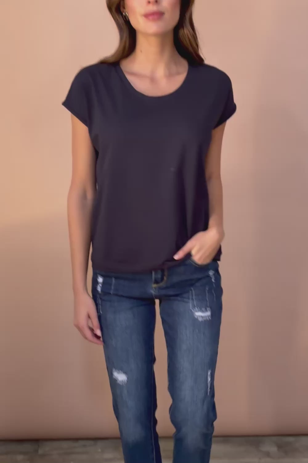The Drape Tee - Navy