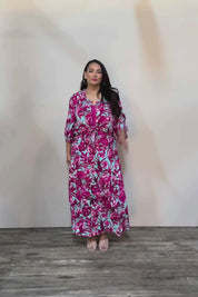 Belle Printed Pull On Full Skirt with Pockets - Aquafusch