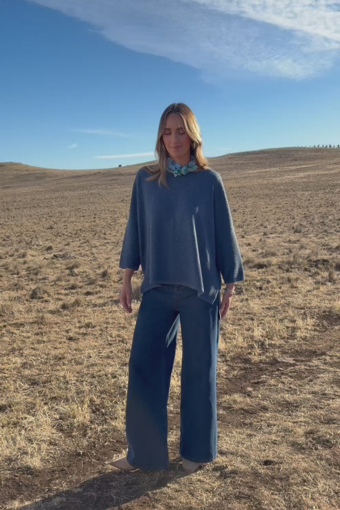 Easy Does It Knit Top - Denim