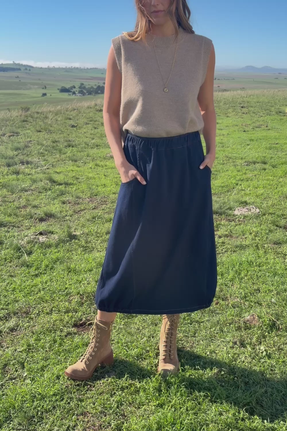 Bubble Delight Pull On Denim Skirt – Darkdenim