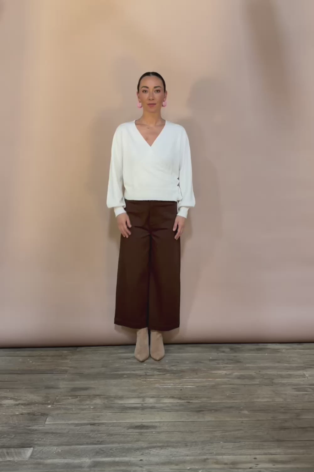Wrap Knit Sweater - Cream
