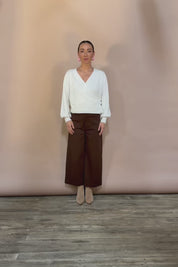 Wrap Knit Sweater - Cream