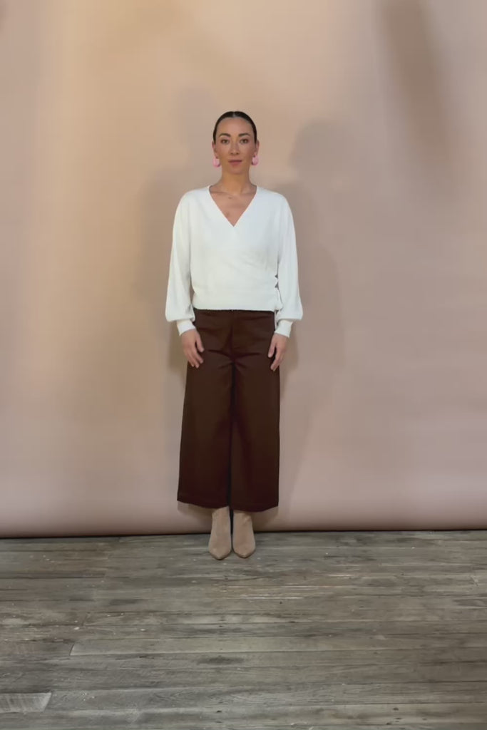 Wrap Knit Sweater - Cream