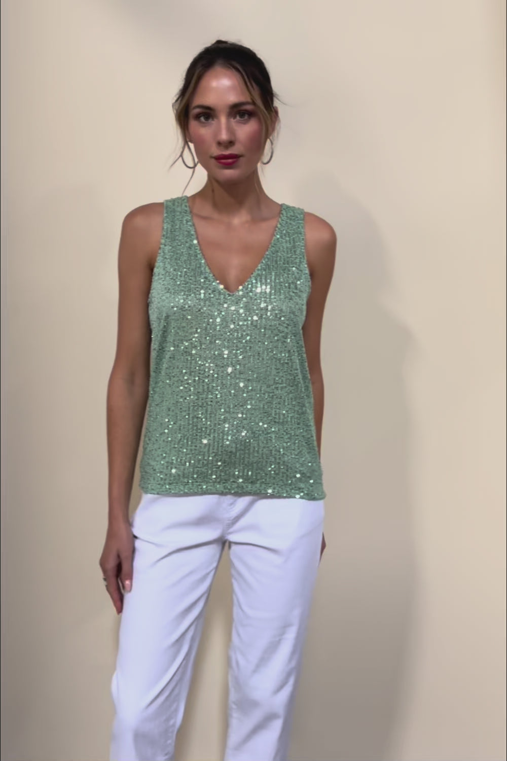 Reece Sequin Top – Mint