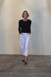 Rubi Pocket Barrel Jean - White