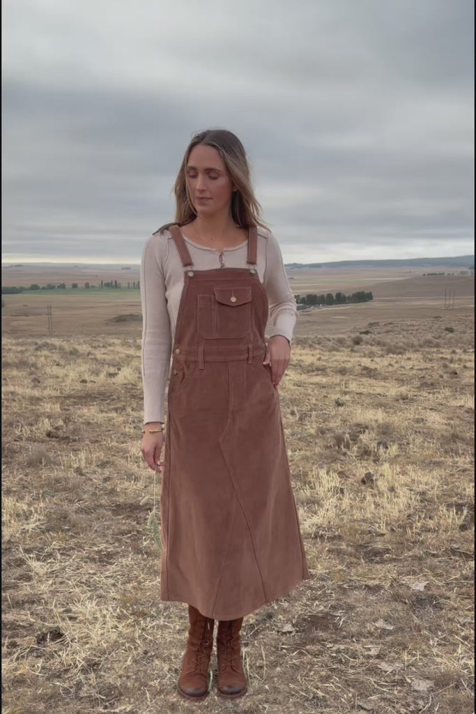 Overall Happiness Cord Dress - Latte