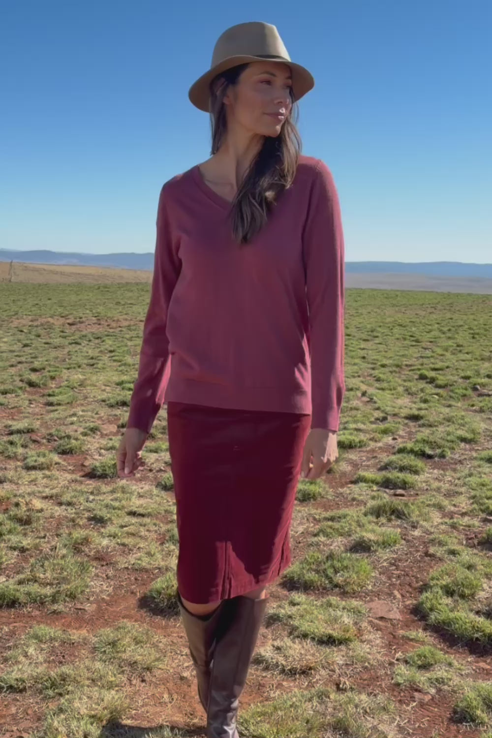 The Keepers Soft V Neck Jumper - Smokeyrose