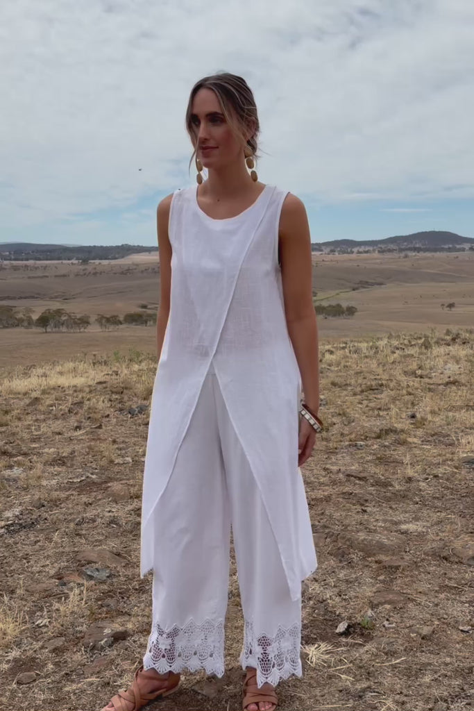 Flying Free Cotton Top - White