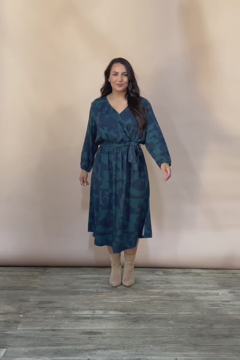 Belle Luxe Eco Vero Wrap Front Midi Dress – Bluelagoon