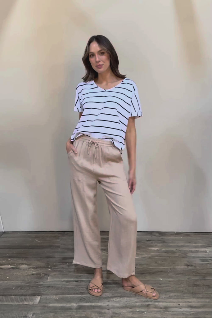 The Must Have Linen Look Pull on Pant - Biscotti