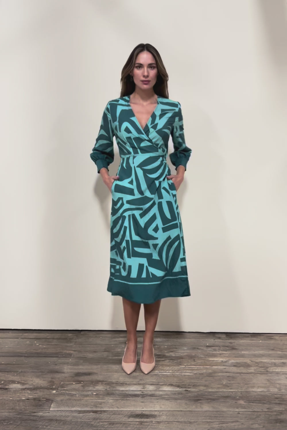 The Printed Wrap Dress - Abstract