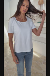The Keepers Square Neck Tee - White