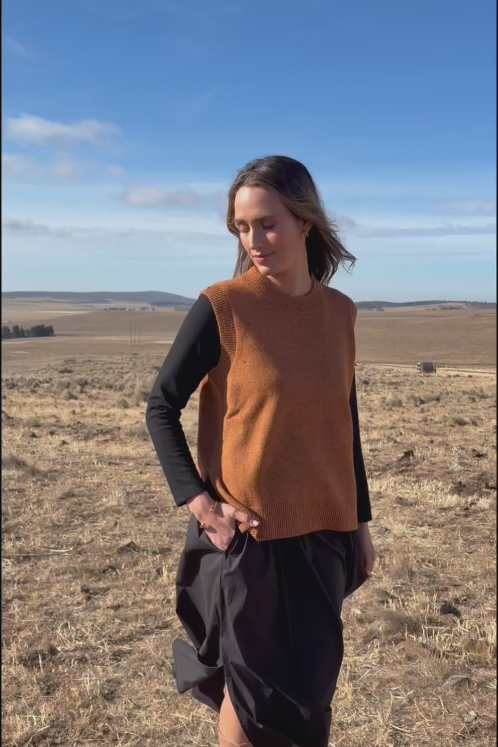 Found My Friend Recycled Knit Vest - Ochre