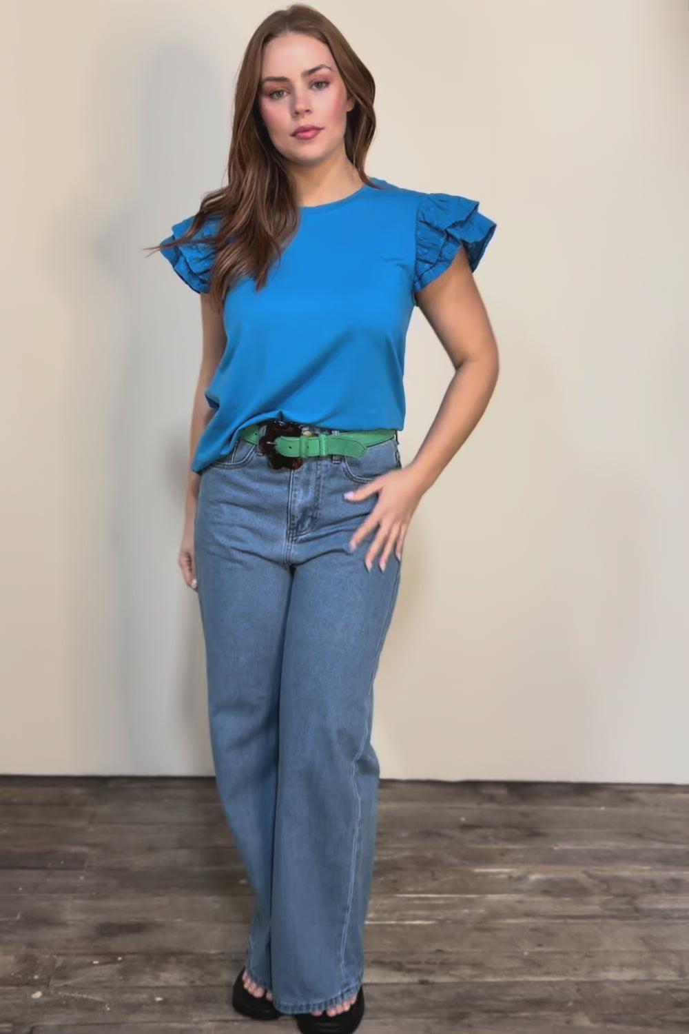 Ruffle Sleeve Top – Frenchblue