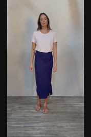 The Pack & Go Luxe Bamboo Pull On Maxi Skirt - Frenchnavy