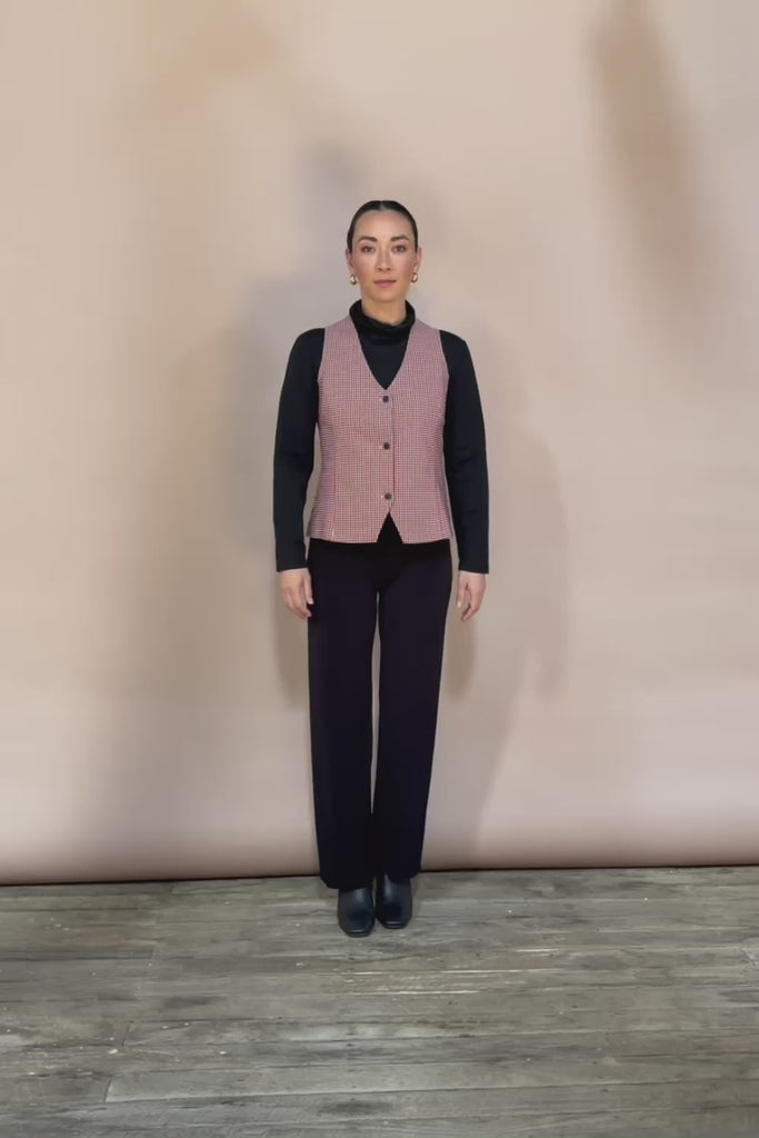 Stretch Check Vest - Redcheck